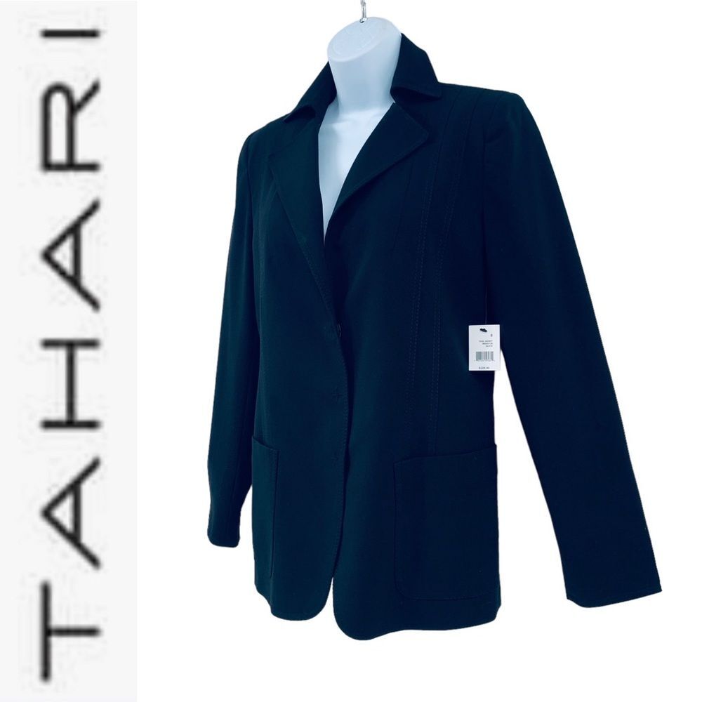 Tahari Black Blazer Jacket Sz. 8 NWT Classic